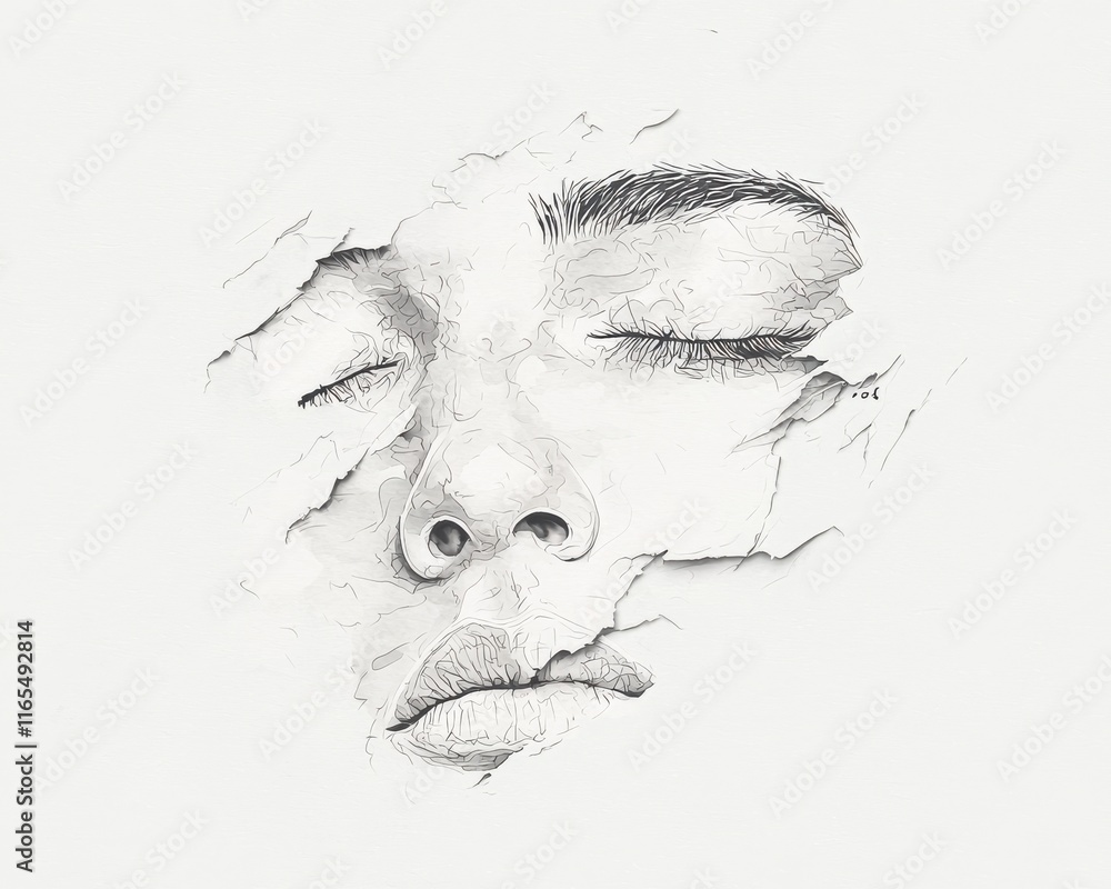 Obraz premium Emotional artistic expression abstract art digital minimalist environment close-up view concept of inner peace