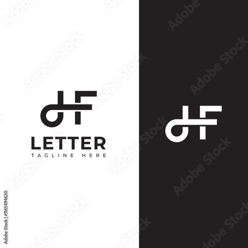 Creative HF, FH letter logo design template elements. Modern abstract digital alphabet letter logo.