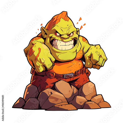 Grumpy Rock Ogre Illustration photo