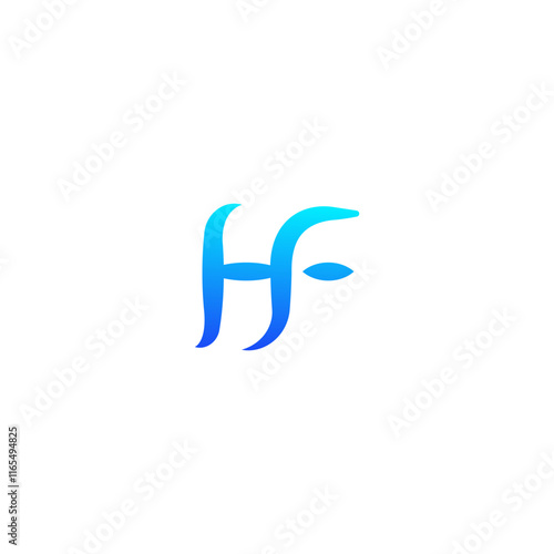 Creative HF, FH letter logo design template elements. Modern abstract digital alphabet letter logo.