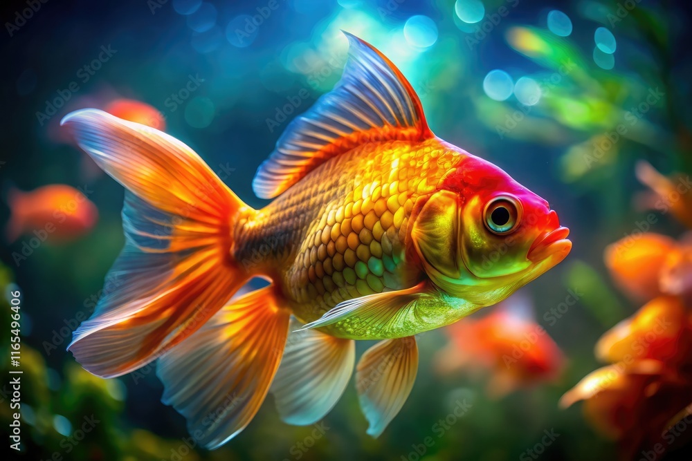 4K Goldfish Tilt-Shift Photography, Realistic Fish, Artistic, Detailed, Aquarium, Macro, Golden Fish, High Resolution 4K Goldfish Tilt-Shift Photography, Realistic Fish, Artistic, Detailed, Aquarium, Macro, Golden Fish, High Resolution