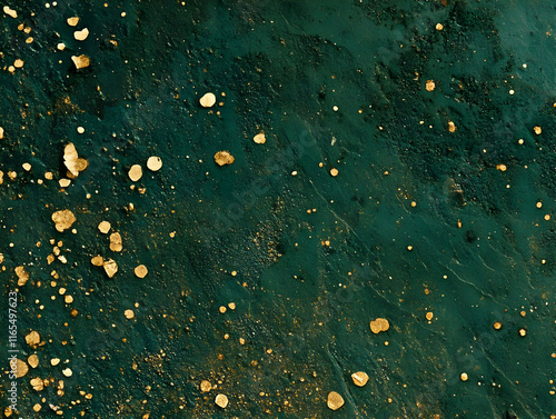 Emerald Green Gold Abstract Background