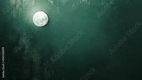 Spooky green textured background illuminated by full moon, ideal for halloween projects or any design requiring a touch of mystery photo