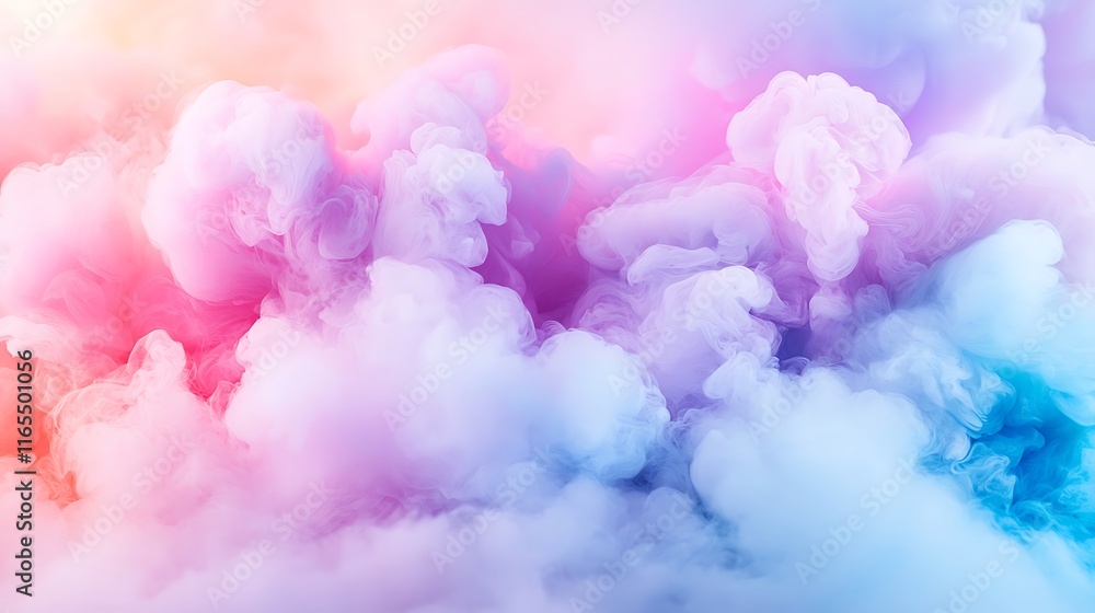 Fototapeta premium Abstract pastel colored smoke clouds background.