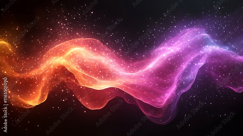 Abstract Cosmic Nebula Wave of Light and Stars Abstract Cosmic Nebula Wave of Light and Stars
