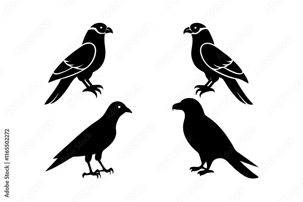 Obraz premium set of silhouettes of birds