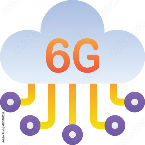 Gradient color illustration for 6g cloud network
