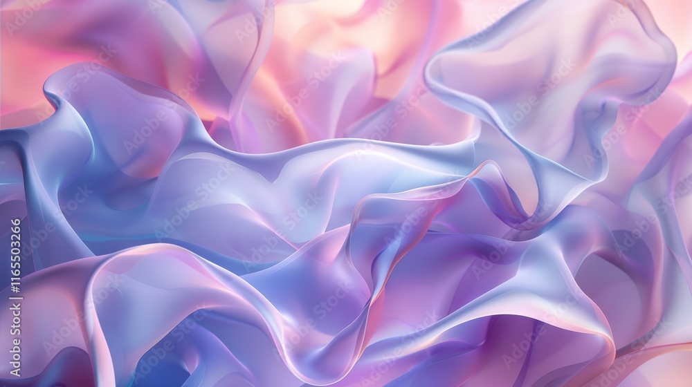 Obraz premium Smooth elegant satin texture forming waves and ripples, creating a luxurious and dreamy backdrop