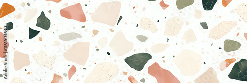 Terrazzo Pattern Design - Modern Abstract Stone Texture with Neutral Tones