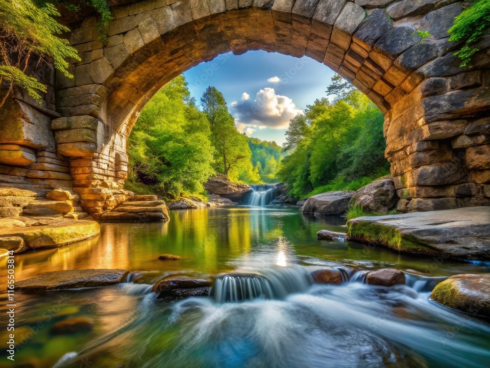 Fototapeta premium AI-Generated Ozarks Stream - Architectural Photography