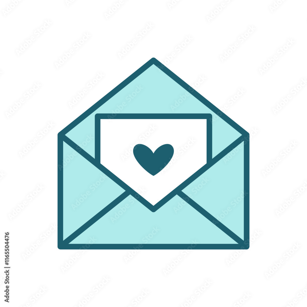 Vector icon envelope opened flat design symbol. Vector icon envelope opened flat design symbol.