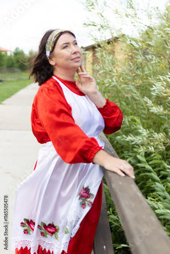 a woman in a national Udmurt costume. small nations photo