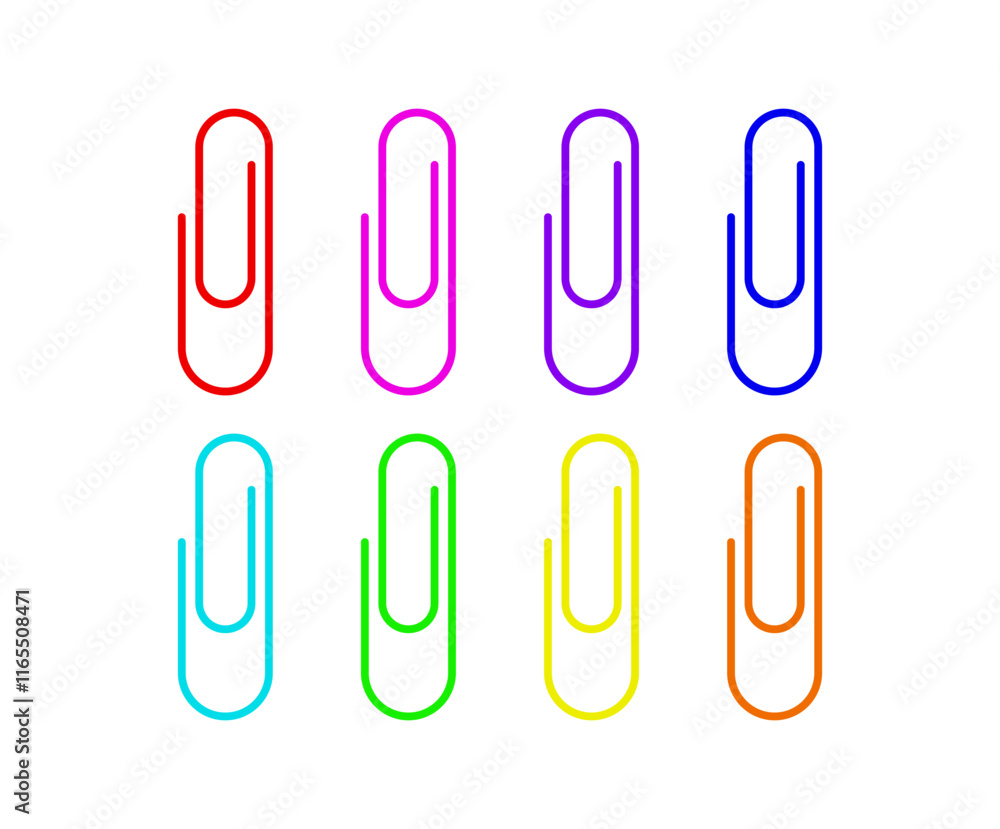 Colorful clip icon set. Colorful clip icon set.