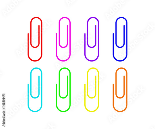  Colorful clip icon set.