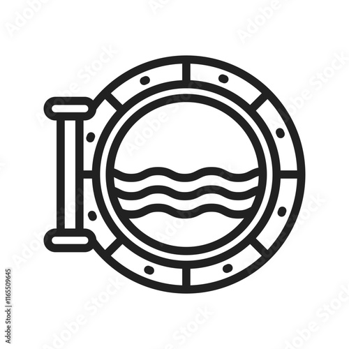 Porthole icon vector image. Suitable for mobile apps, web apps and print media.