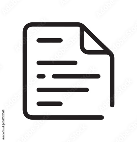 Wallpaper Mural Document icon. File, text document  Isolated Black symbol. Vector illustration on white background. Torontodigital.ca