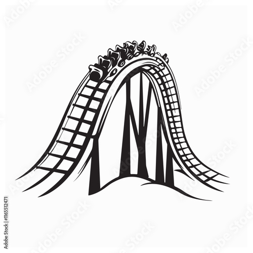 Roller coaster vector image. Roller coaster vector flat minimalistic isolated illustration.