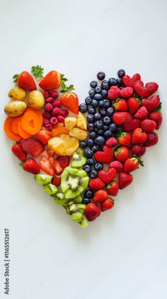 Heart-Shaped Fruit Arrangement: A Colorful Celebration of Freshness and Health Heart-Shaped Fruit Arrangement: A Colorful Celebration of Freshness and Health