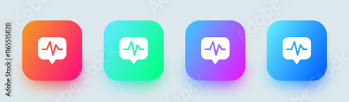 Frequency solid icon in square gradient colors. Radio signs vector illustration.