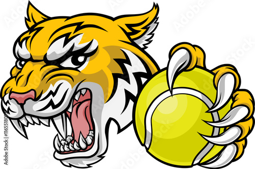 A wildcat or bobcat lynx bobcats wildcats sports team tennis ball mascot