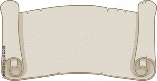 A scroll paper banner vintage old rolled parchment illustration