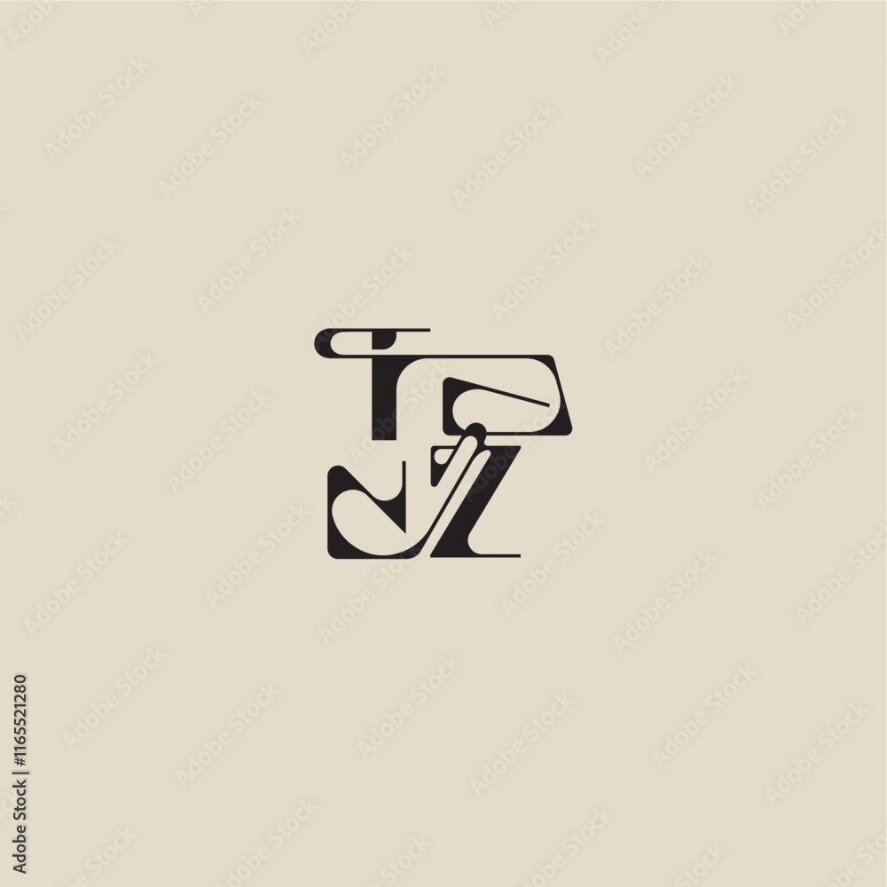 bold style and luxury concept TZ elegant initial logo letter curved typography monogram bold style and luxury concept TZ elegant initial logo letter curved typography monogram