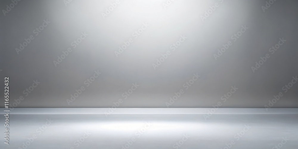 Simple White and Grey Empty Room Studio Background with Single Light Source Simple White and Grey Empty Room Studio Background with Single Light Source