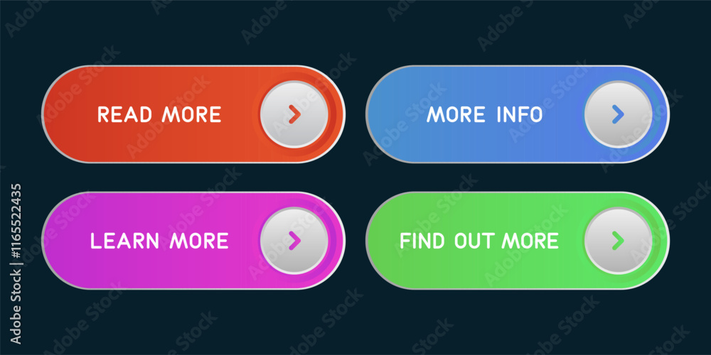 Colorful CTA button set. Colorful CTA button set.