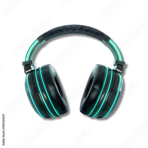 Sleek headphones with glowing LED accents and modern design