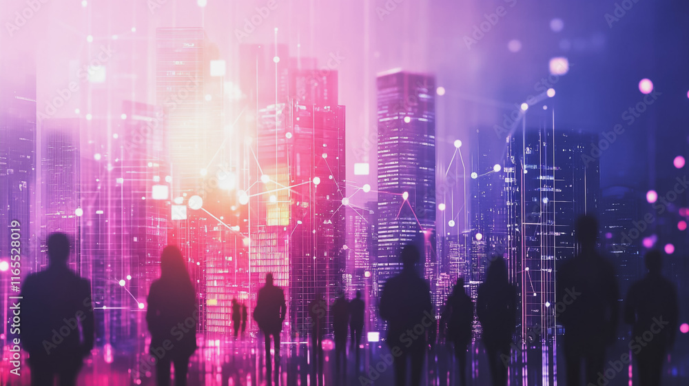Abstract business team stands on the peak of success amid tall, innovative Smart city and graphs with statistics to analyze business potential and predict future developments in company growth.
Abstract business team stands on the peak of success amid tall, innovative Smart city and graphs with statistics to analyze business potential and predict future developments in company growth.
