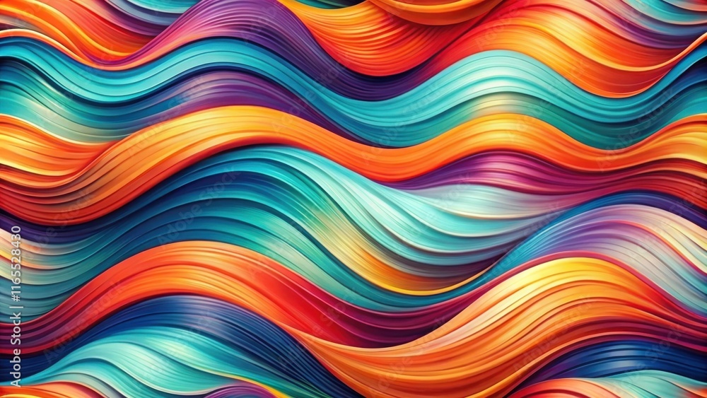 Obraz premium Abstract Colorful Wave Pattern with Flowing Lines and Vibrant Hues
