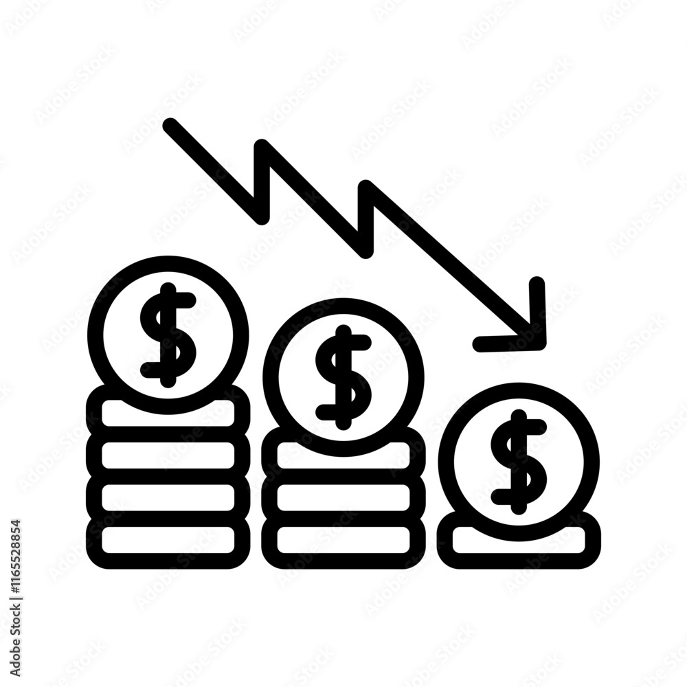Loss icon vector image. Suitable for mobile apps, web apps and print media. Loss icon vector image. Suitable for mobile apps, web apps and print media.