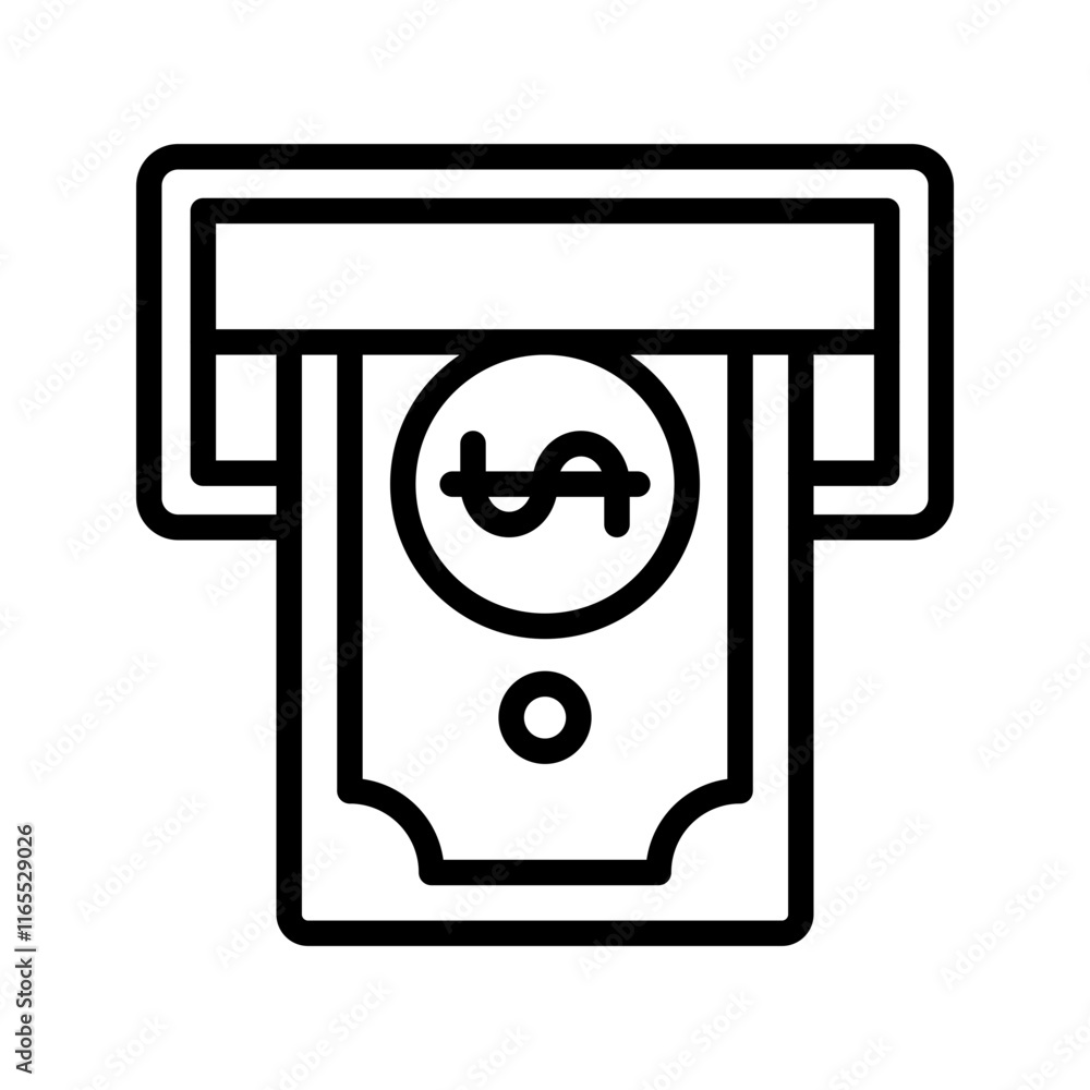 Cash Withdrawal icon vector image. Suitable for mobile apps, web apps and print media. Cash Withdrawal icon vector image. Suitable for mobile apps, web apps and print media.