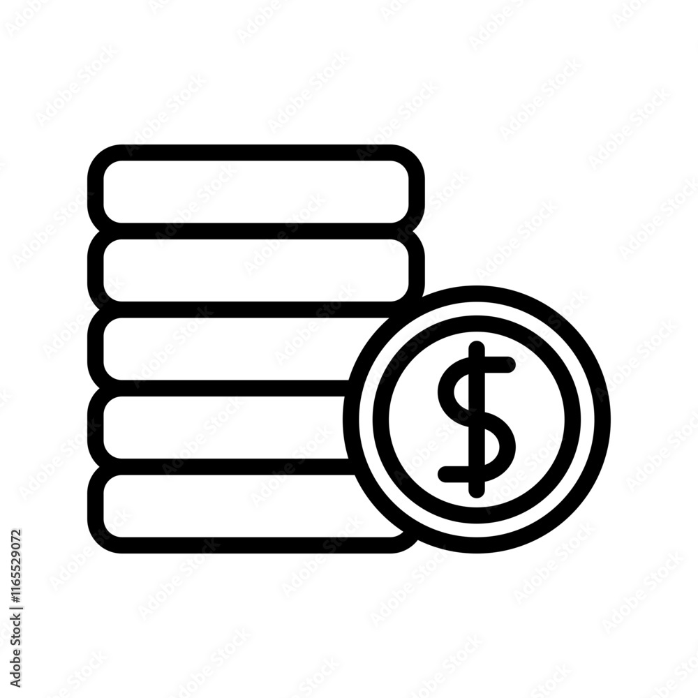 Coin Stacks icon vector image. Suitable for mobile apps, web apps and print media. Coin Stacks icon vector image. Suitable for mobile apps, web apps and print media.