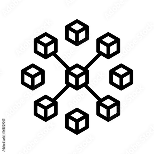 Blockchain icon vector image. Suitable for mobile apps, web apps and print media.