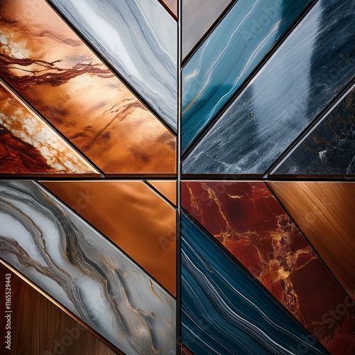 set of backgrounds, Colorful and Textured Metal and Marble Panels, This image showcases the beauty and diversity of various textures and colors of metal and marble photo