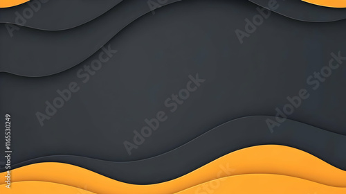 Abstract Wave Background, Dark Grey Orange