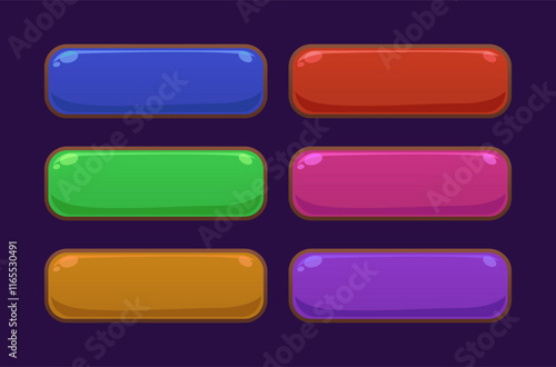 Colorful CTA button set.