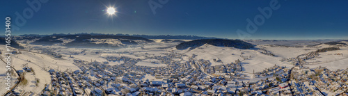 Blick vom Möschberg auf Grosshöchstetten im Emmental, Schweiz (31.12.2024)