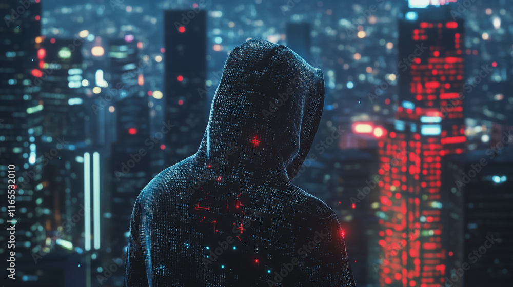 custom made wallpaper toronto digitalHacker are planning to hack and attack networks and cyber security systems. Smart Innovation city with connection future wireless digital city and social media networking over the cityscape.