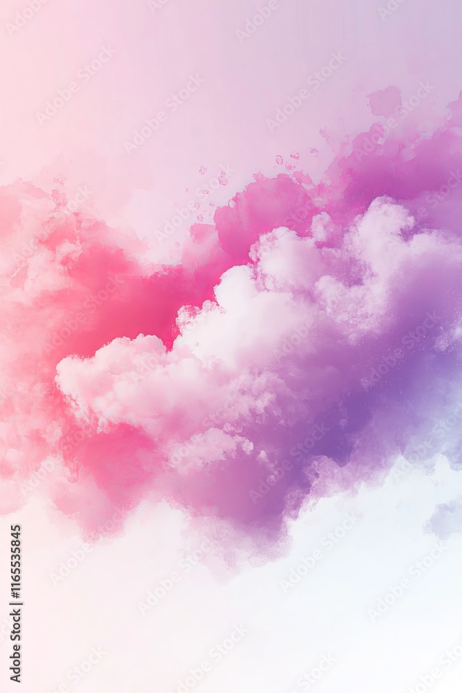 Fototapeta premium Dreamy Pastel Watercolor Background, Floral Shapes, Romantic Design Element, Soft Cloud Texture