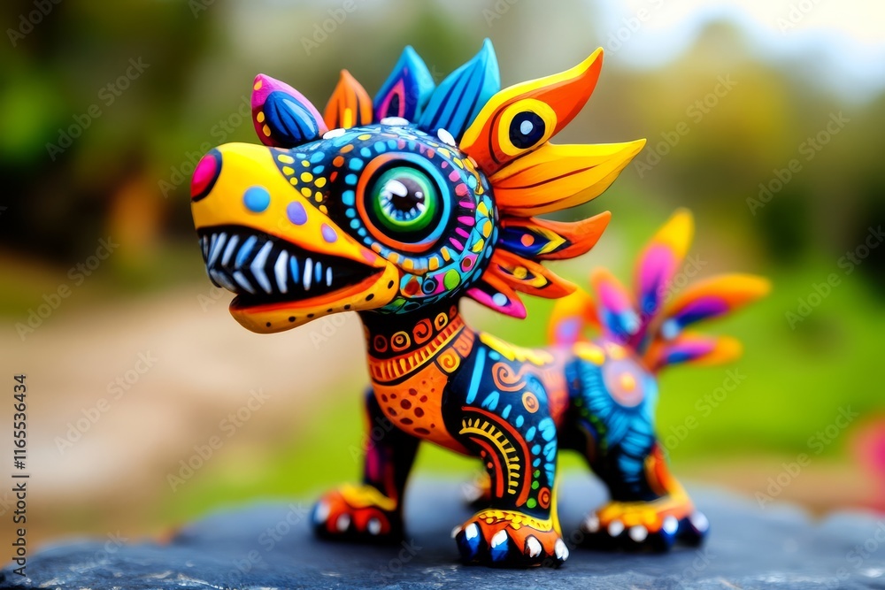 These colorful wooden carvings represent a unique blend of fantasy and cultural heritage. These colorful wooden carvings represent a unique blend of fantasy and cultural heritage.