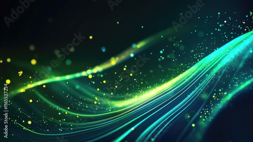 abstract futuristic background with green blue glowing neon moving high speed wave lines and bokeh lights. Data transfer concept Fantastic wallpaper,