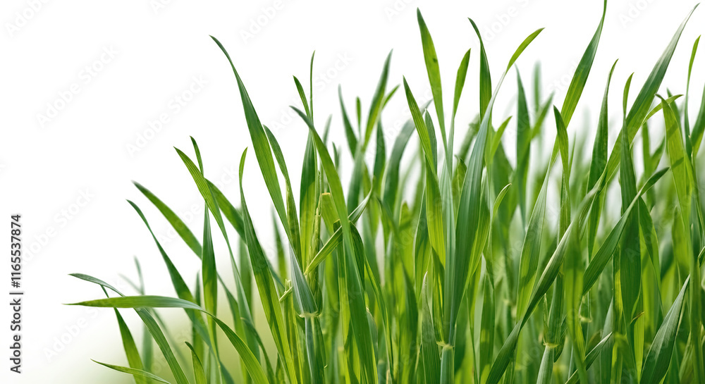 Green mowed young wheat isolated on white background Green mowed young wheat isolated on white background