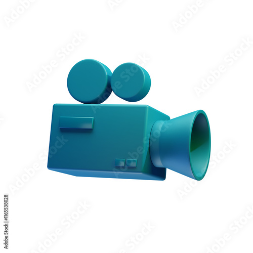 Quadro su tela video camera 3D Render - videography icon on Transparent Background