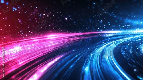 abstract futuristic background with pink blue glowing neon moving high speed wave lines and bokeh lights. Data transfer concept Fantastic wallpaper