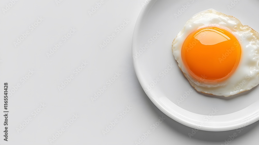 A single fried egg on a white plate A single fried egg on a white plate