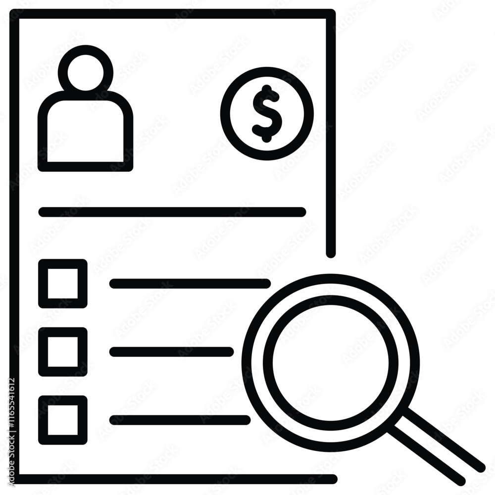 An icon related to Valuation. Property value and documentation. Vector editable stroke. Pixel perfect. 64 x 64 An icon related to Valuation. Property value and documentation. Vector editable stroke. Pixel perfect. 64 x 64