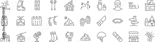 icon set handwriting business symbols