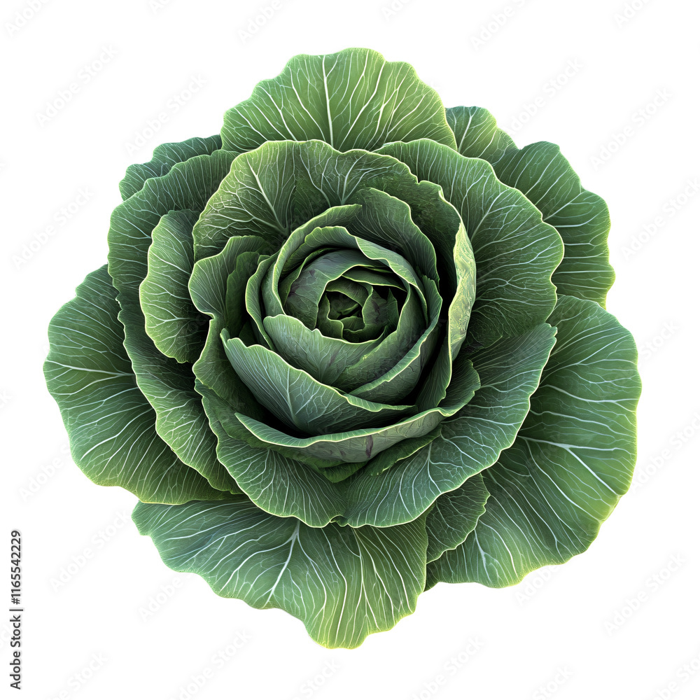 Fototapeta premium a green cabbage flower on a transparent background